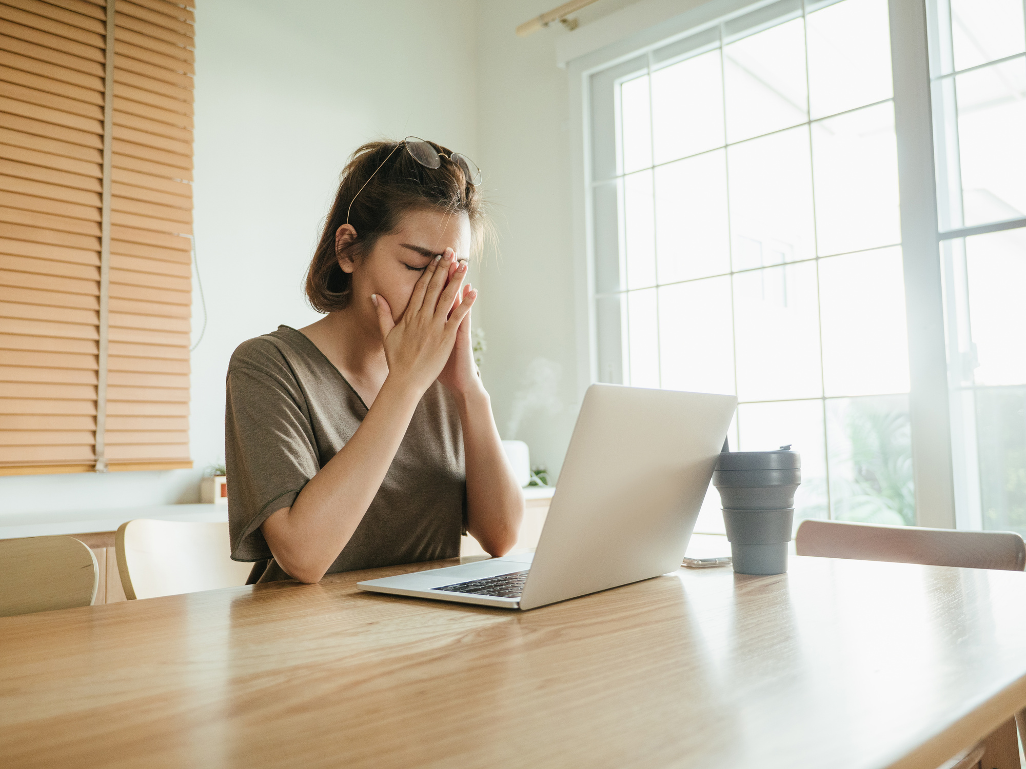 Frustrated Woman Tired of work